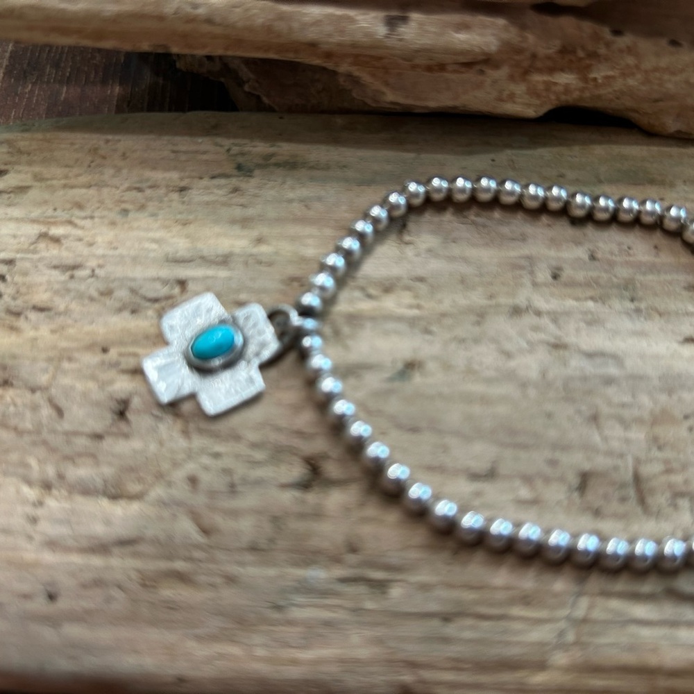 Sterling Silver and Turquoise Charm Bracelet